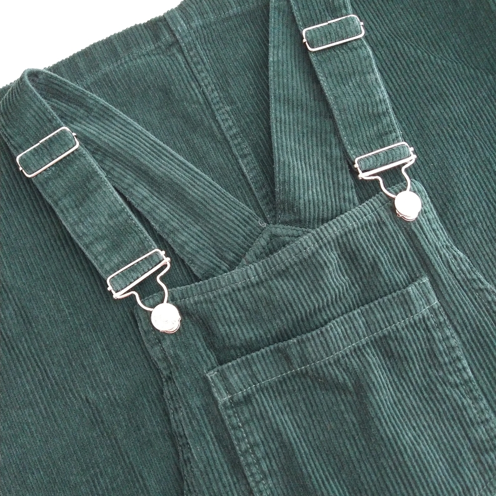 Forever 21 Corduroy Overall Dress | Jumper Dress | Pinafore  Forest Green / Teal
